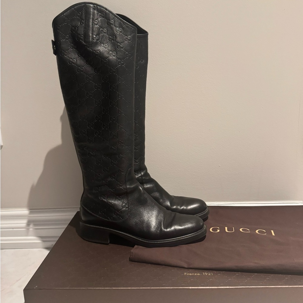 Authentic Gucci Leather Womens Riding Boots